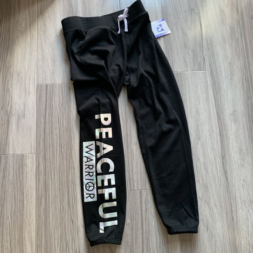NWT Peaceful Warrior Holographic Joggers